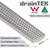 Modern DrainTEK Brushed Chrome Square Hole Shower Grate for Australian Bathrooms