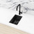 Modern Meir Gunmetal Black Single Bowl Bar Kitchen Sink with Matching Black Tapware Australia