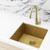 Meir 450mm single bowl brushed bronze gold stainless steel kitchen sink with premium PVD finish and nanotechnology, suitable for undermount or topmount installation in modern Australian homes.
