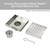 DrainTEK Tetra Centre Floor Waste with square hole pattern and complete inclusions, made of 316 stainless steel for Australian bathroom drainage.