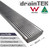 DrainTEK 85mm Low Profile Outdoor Wedge Wire Heel Guard Linear Grate in Satin Black, Australian Made 316L Stainless Steel Drainage Solution for Patios and Pools.