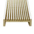 Custom-made 85mm brushed brass wedge wire shower grate with a gold-like finish, designed by DrainTEK for high-end Australian bathrooms and luxury outdoor drainage.
