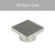 Stainless steel square floor waste with a 90mm central outlet and wedge wire grate for modern Australian bathroom and outdoor drainage.