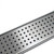 Modern square hole linear shower grate in brushed stainless steel, Geo Top design for Australian bathrooms.
