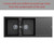 Carysil Jazz D200 Matte Black Granite Double Bowl Kitchen Sink with Pre-drilled Tap Holes, Australia