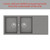 Carysil Grey Granite Double Bowl Kitchen Sink with Drainer and Pre-Drilled Tap Holes, Australia