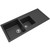 Modern Matte Black Quartz Granite Double Bowl Kitchen Sink for Australian Homes - Dual Basin for Soaking and Rinsing