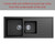 Carysil Vivaldi D200 Dual Bowl Black Granite Kitchen Sink with Pre-drilled Tap Holes, Australia