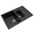 Elegant matte black double bowl granite kitchen sink for modern Australian homes.