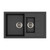 Carysil Mozart Deep Black Granite Kitchen Sink - 780mm x 500mm 1.25 Bowl with Reversible Mini Drainer - Australia-wide Shipping