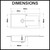 Technical dimensions diagram for Enigma single bowl black granite kitchen sink, Renovator Store Australia.