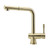 Swedia Sigge Brushed Brass Kitchen Mixer Tap with Pull-Out Hose and L-Shaped Neck - Modern Stainless Steel Sinkware Australia