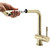 Modern Swedia Sigge Brushed Brass Kitchen Mixer Tap with Pull-Out Spray, available at Renovator Store Australia.