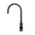 Close-up of a matte black kitchen mixer tap nozzle with a pull-out spray head and dual-flow button, a stylish and functional addition to modern Australian kitchens.