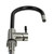 Modern matte black pull down kitchen faucet with LED water temperature display and single handle control, ideal for contemporary Australian homes.