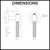 Technical dimension diagram for the Manovella Rosedale knurled privacy door lever handle with a round rose for Australian home renovations.
