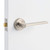 Step-by-step installation guide for the Manovella Hamilton Brushed Nickel Privacy Door Lever Handle on a modern wooden door in an Australian home.