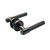 Modern Rosedale Matte Black Knurled Passage Door Handle in Solid Brass for Interior Home Renovations in Australia