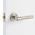 Technical dimension diagram for the Manovella Rosedale brushed nickel knurled privacy door lever handle for modern home renovations in Australia.