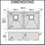 Detailed technical diagram showing the dimensions and specifications of the Swedia Dante Double Bowl Stainless Steel Kitchen Sink for Australian installations.