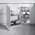 Higold Diamond PRO Magic Corner Pull Out Kitchen Storage with 2-tier matte grey baskets for 900mm blind corner cabinets in Australia.