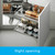 Kitchen blind corner cabinet storage with pull-out baskets for right-hand opening, efficient space-saving organizer for modern Australian kitchens.