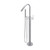 Meir Round Polished Chrome Floor Mounted Bath Mixer with Detachable Hand Shower - Australian Freestanding Tapware