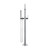 Polished Chrome Floor Standing Bath Spout with Handheld Shower and 360 Swivel Mixer Tap for Freestanding Tubs