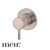 Meir Round Champagne Wall Mixer with contemporary short pin lever, solid brass construction for bathrooms and kitchens, Australia.
