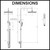 Meir Matte Black Round Combination Shower Set dimensions with 200mm rain head for Australian bathrooms.