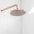 Meir luxury champagne round rain shower head for modern Australian bathrooms.