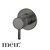 Meir Round Pin Lever Wall Mixer in PVD Shadow gunmetal finish, a stylish and durable brass bathroom tapware essential for Australian homes.