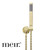 Meir Round Hand Shower on Fixed Bracket in PVD Tiger Bronze finish, featuring a slimline design and flexible hose, available at Renovator Store Australia.
