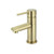 Meir Tiger Bronze Gold Round Basin Mixer Tap with Single Lever Pin Handle for Modern Australian Bathrooms.