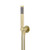 Meir Round Hand Shower on Fixed Bracket in PVD Tiger Bronze gold finish with 1.5m flexible hose for modern Australian bathrooms.