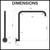 Technical line drawing showing dimensions of the Meir MA11 Round Brass High Rise Wall Mounted Shower Arm in Australia.
