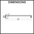Technical drawing of the Meir Round Single Towel Rail 900mm in PVD Brushed Nickel for bathroom installation in Australia.