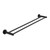 Meir Matte Black Round Brass Double Towel Rail 600mm for modern Australian bathrooms.