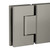 Meir Shadow Glass to Glass Shower Door Hinge for 8mm to 10mm Thick Glass Panels in PVD Shadow Gunmetal Finish, Premium Bathroom Hardware Australia.