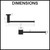 Meir Square Guest Towel Rail Matte Black Dimensions Chart MR05 Australia