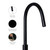 Matte Black Solid Brass Square Neck Kitchen Mixer Tap with Swivel Spout for Australian Modern Kitchens