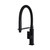 Matte black square kitchen mixer tap with pull-down sprayer and single-handle lever in a modern Australian home.