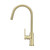 Meir Round Piccola Pull Out Kitchen Mixer Tap in PVD Tiger Bronze Gold finish for modern Australian kitchens.