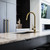 Meir Round Piccola Pull Out Kitchen Mixer Tap in PVD Tiger Bronze with flexible handle installation, premium kitchen tapware from Renovator Store Australia.