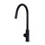 Meir Piccola matte black round pinless pull out kitchen mixer tap with retractable hose and dual spray functions for modern Australian kitchens.