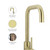 Meir Round Piccola Pull Out Kitchen Mixer Tap in Tiger Bronze Gold finish featuring 5-star WELS certification for water efficiency.