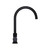 Meir Matt Black Round Goose Neck Kitchen Mixer Tap with Pencil Lever Handle for Australian Kitchen Sinks