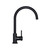 Matte black solid brass round goose neck kitchen mixer tap for modern Australian home renovations.