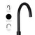 Meir MK03 round gooseneck kitchen mixer tap in matte black finish featuring durable solid brass construction for modern Australian kitchens.