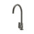 Meir Round Gooseneck Kitchen Mixer Tap with Paddle Handle in Shadow PVD Gunmetal finish for Australian luxury kitchens.